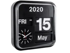 Wall clock Big Flip black casing, black dial