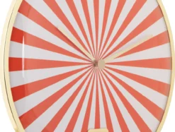 Wall clock Candy Swirl Dome bright orange & white