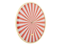 Wall clock Candy Swirl Dome bright orange & white