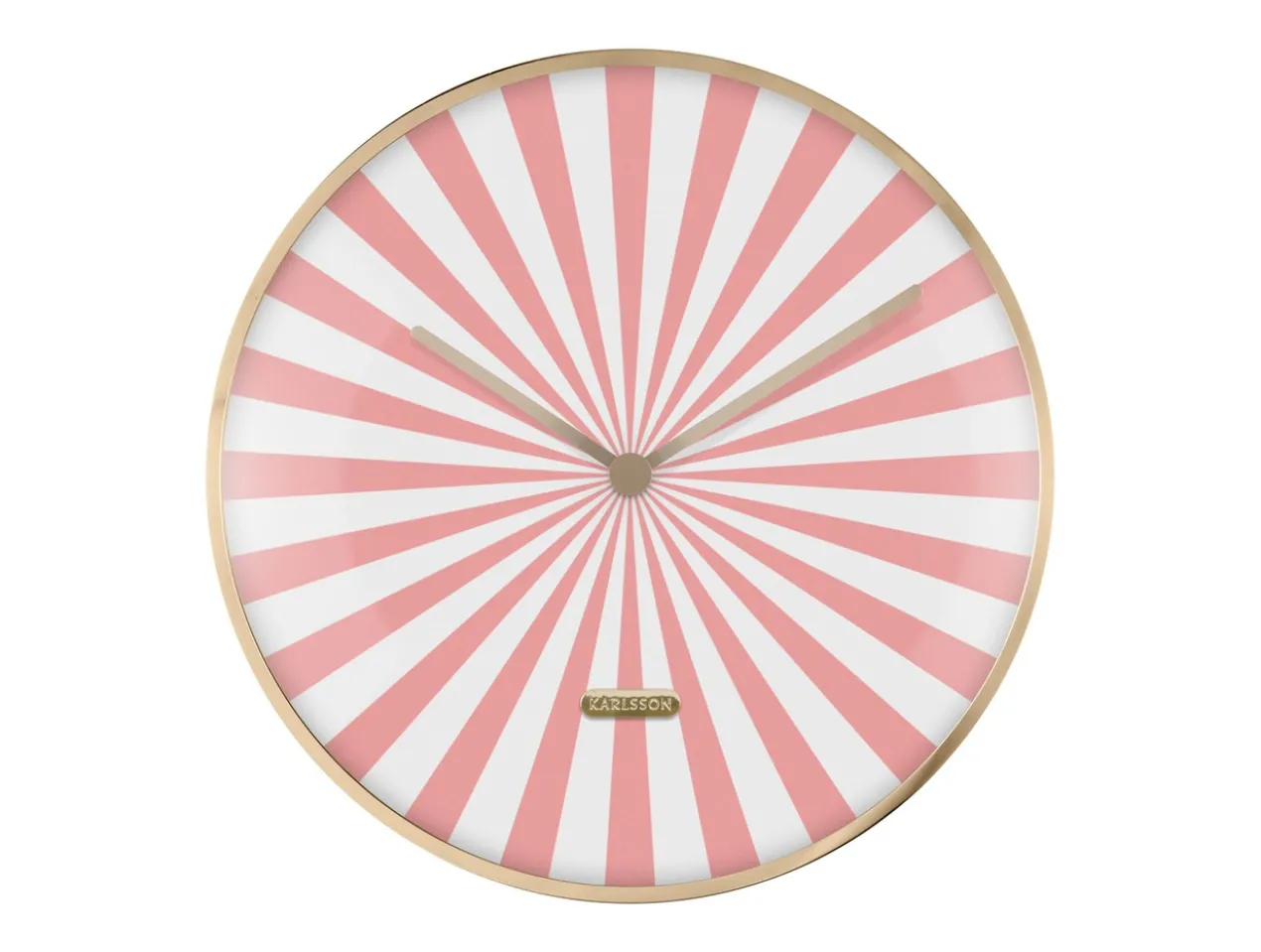 Wall clock Candy Swirl Dome flamingo pink & white
