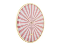 Wall clock Candy Swirl Dome flamingo pink & white
