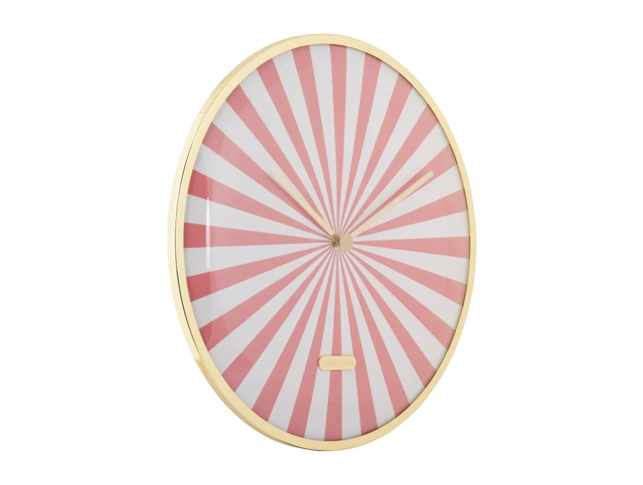 Wall clock Candy Swirl Dome flamingo pink & white