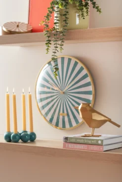 Wall clock Candy Swirl Dome flamingo pink & white