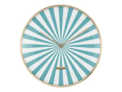 Wall clock Candy Swirl Dome turquoise blue & white