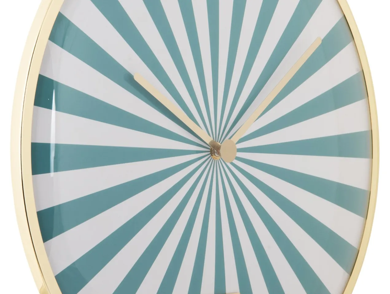 Wall clock Candy Swirl Dome turquoise blue & white