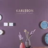 Wall clock Charm black steel with gold battons