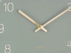 Wall clock Charm engraved numbers small jungle grn