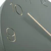 Wall clock Charm engraved numbers jungle green
