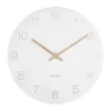 Wall clock Charm engraved numbers small white