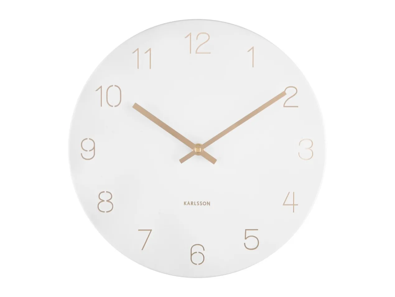 Wall clock Charm engraved numbers small white
