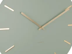 Wall clock Charm jungle green with gold battons