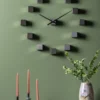 Wall clock DIY Cubic metallic dark grey