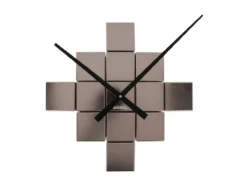 Wall clock DIY Cubic metallic dark grey