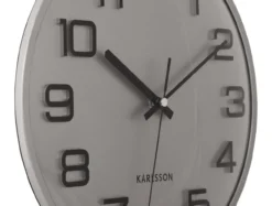 Wall clock 3D Numbers silver w. black