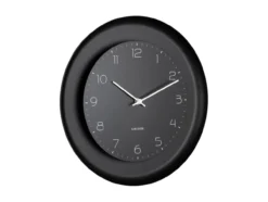 Wall clock Dual Disc metal black