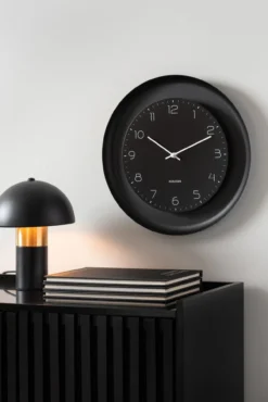 Wall clock Dual Disc metal black