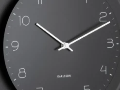 Wall clock Dual Disc metal black