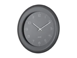 Wall clock Dual Disc metal dark grey