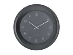 Wall clock Dual Disc metal dark grey