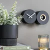 Wall clock Duo Cuckoo matt black