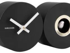 Wall clock Duo Cuckoo matt black
