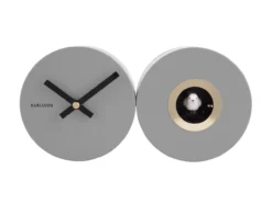 Wall clock Duo Cuckoo matt mouse grey