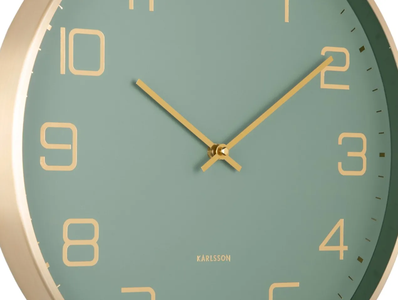 Wall clock Elegance Glow jungle green