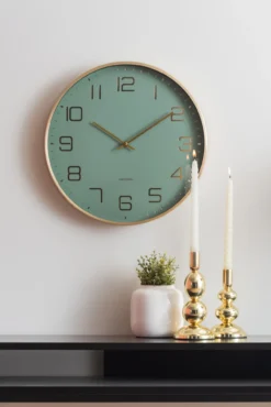 Wall clock Elegance Glow jungle green