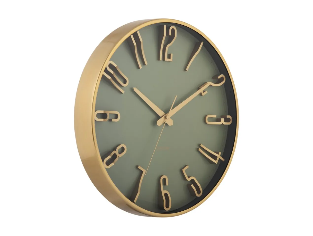 Wall clock Elevated Glam metallic jungle green