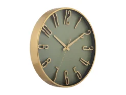 Wall clock Elevated Glam metallic jungle green