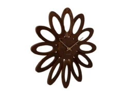 Wall clock Fiore dark wood veneer
