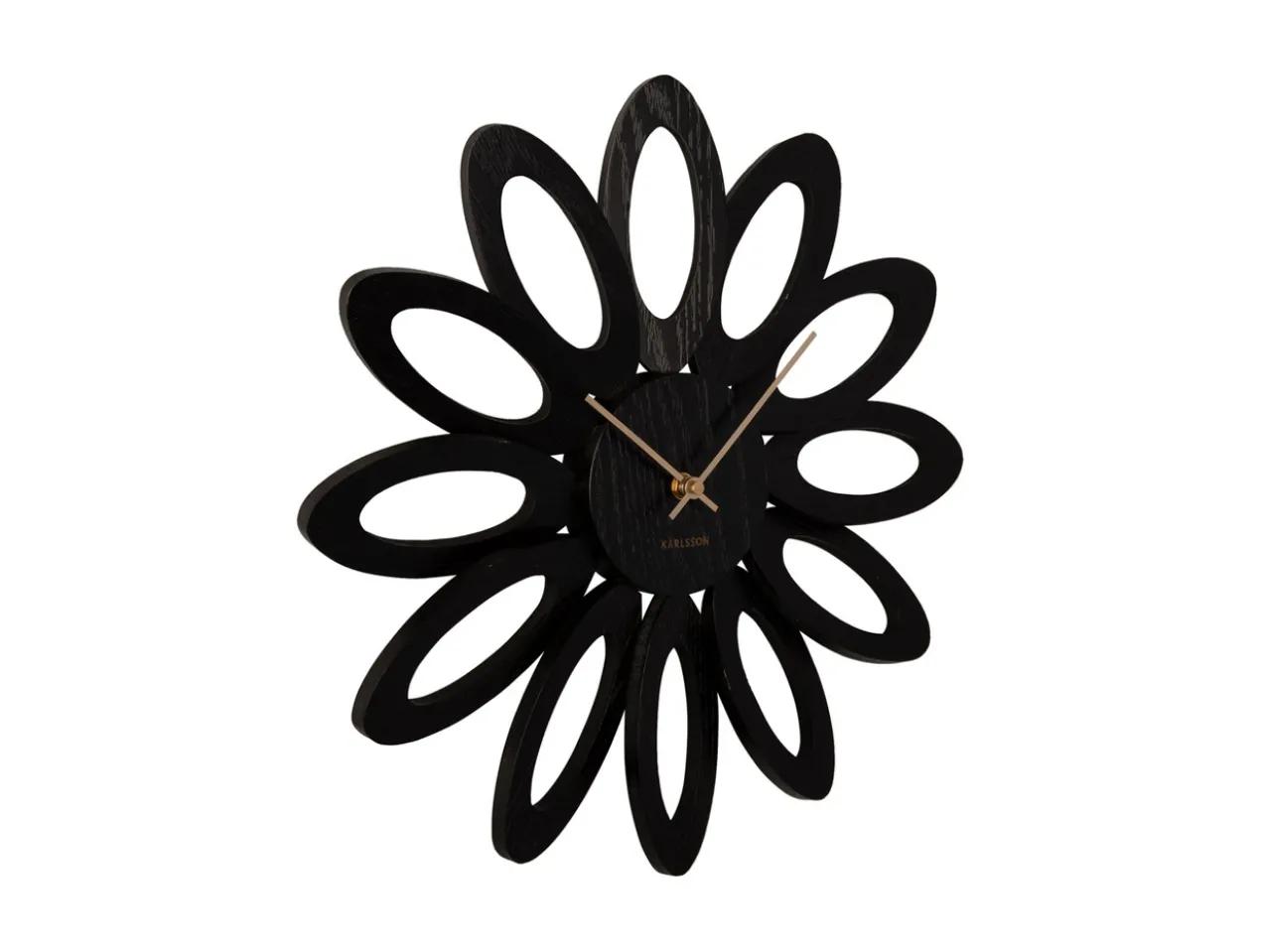 Wall clock Fiore wood veneer black