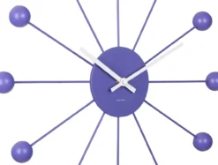 Wall clock Funky Spider bright purple