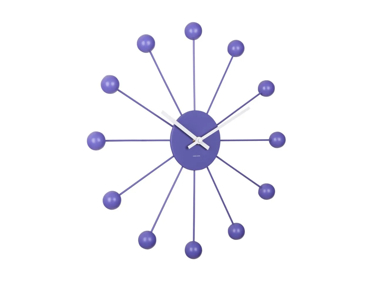 Wall clock Funky Spider bright purple