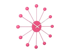 Wall clock Funky Spider bright pink