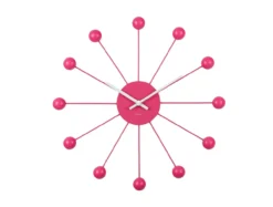Wall clock Funky Spider bright pink