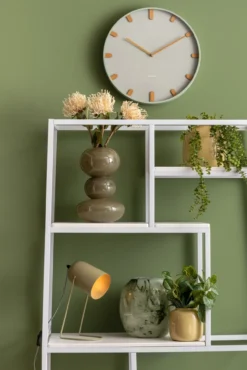 Wall clock Grace metal grayed jade