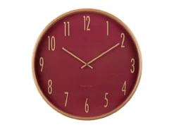 Wall clock Gracil wood blush red