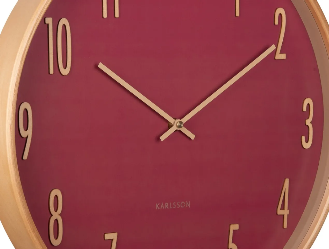 Wall clock Gracil wood blush red