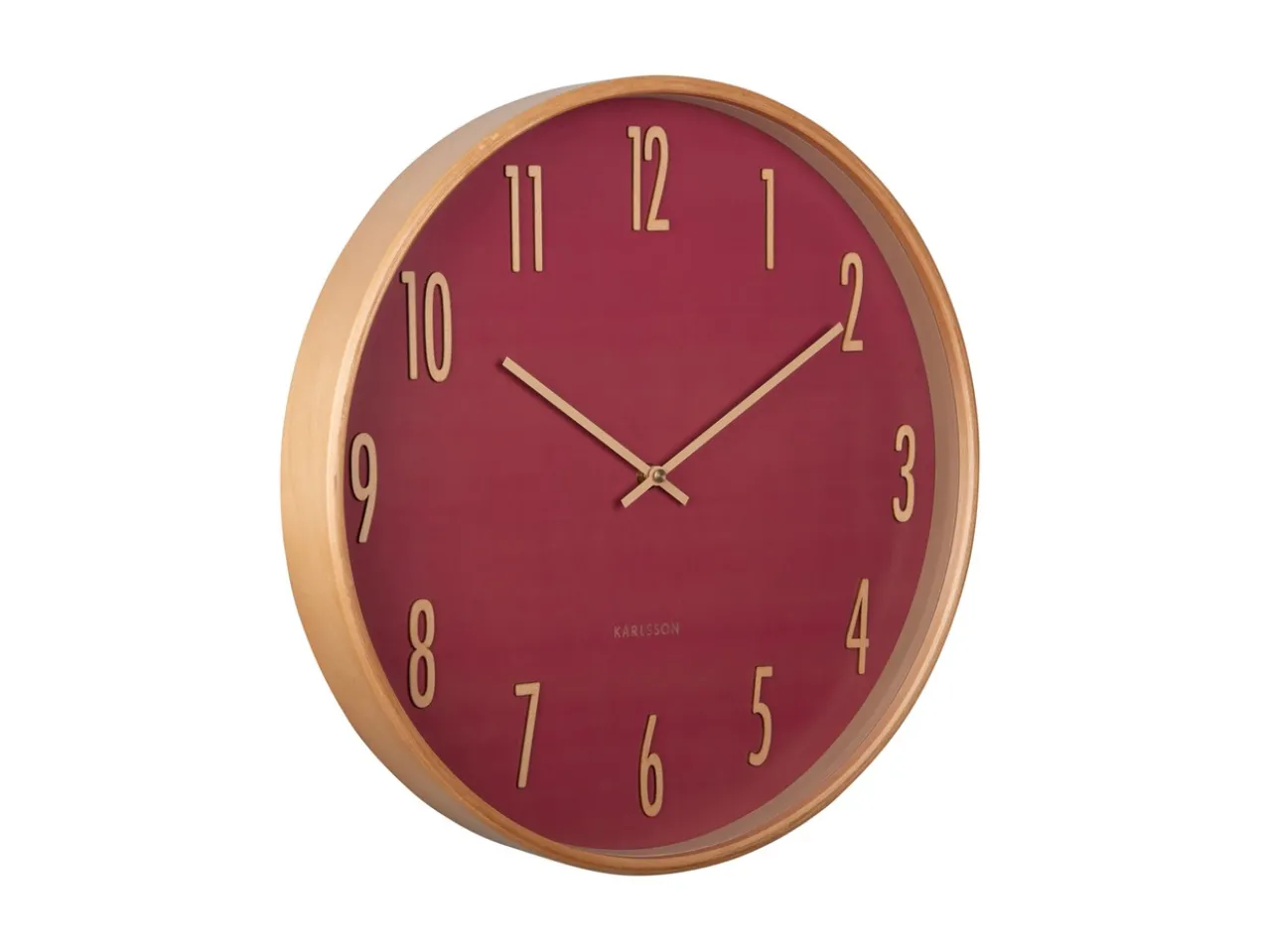 Wall clock Gracil wood blush red