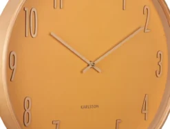 Wall clock Gracil wood ochre yellow