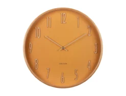 Wall clock Gracil wood ochre yellow