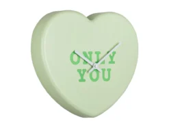 Wall clock Heart Candy soft green
