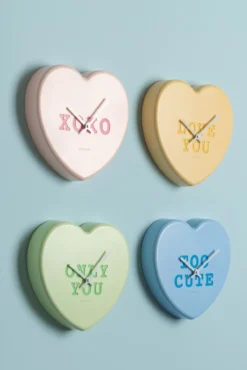 Wall clock Heart Candy soft pink