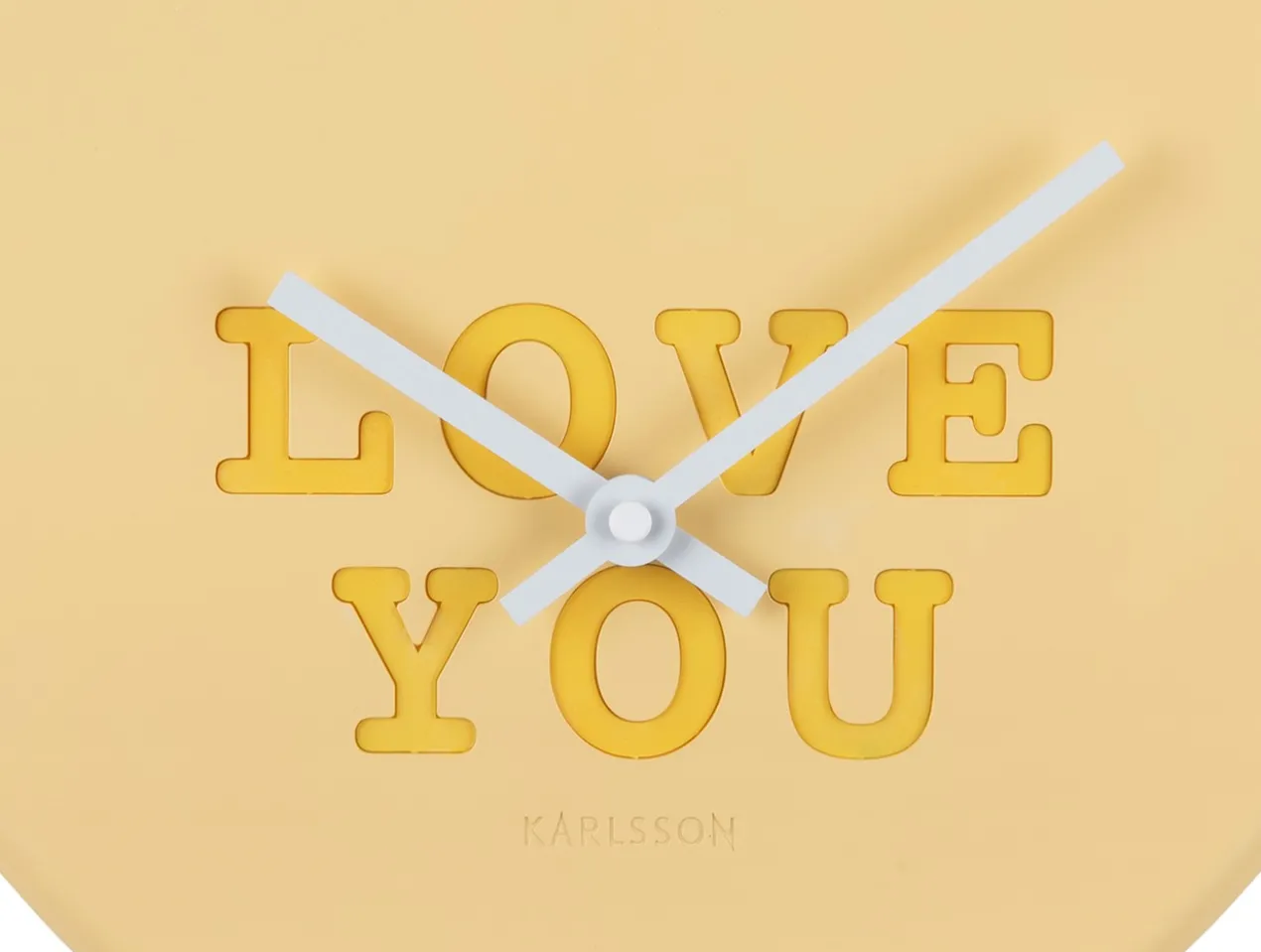 Wall clock Heart Candy soft yellow