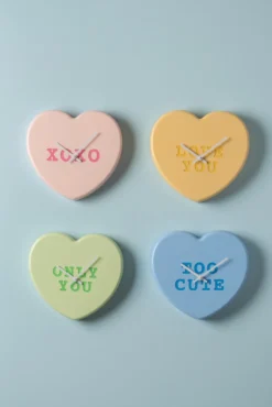 Wall clock Heart Candy soft yellow