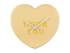 Wall clock Heart Candy soft yellow