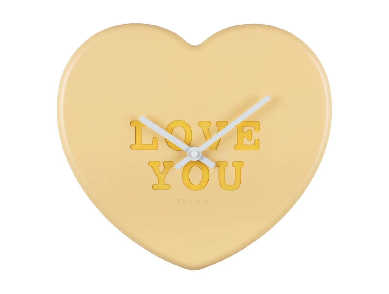 Wall clock Heart Candy soft yellow