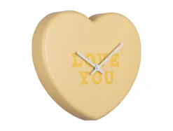 Wall clock Heart Candy soft yellow