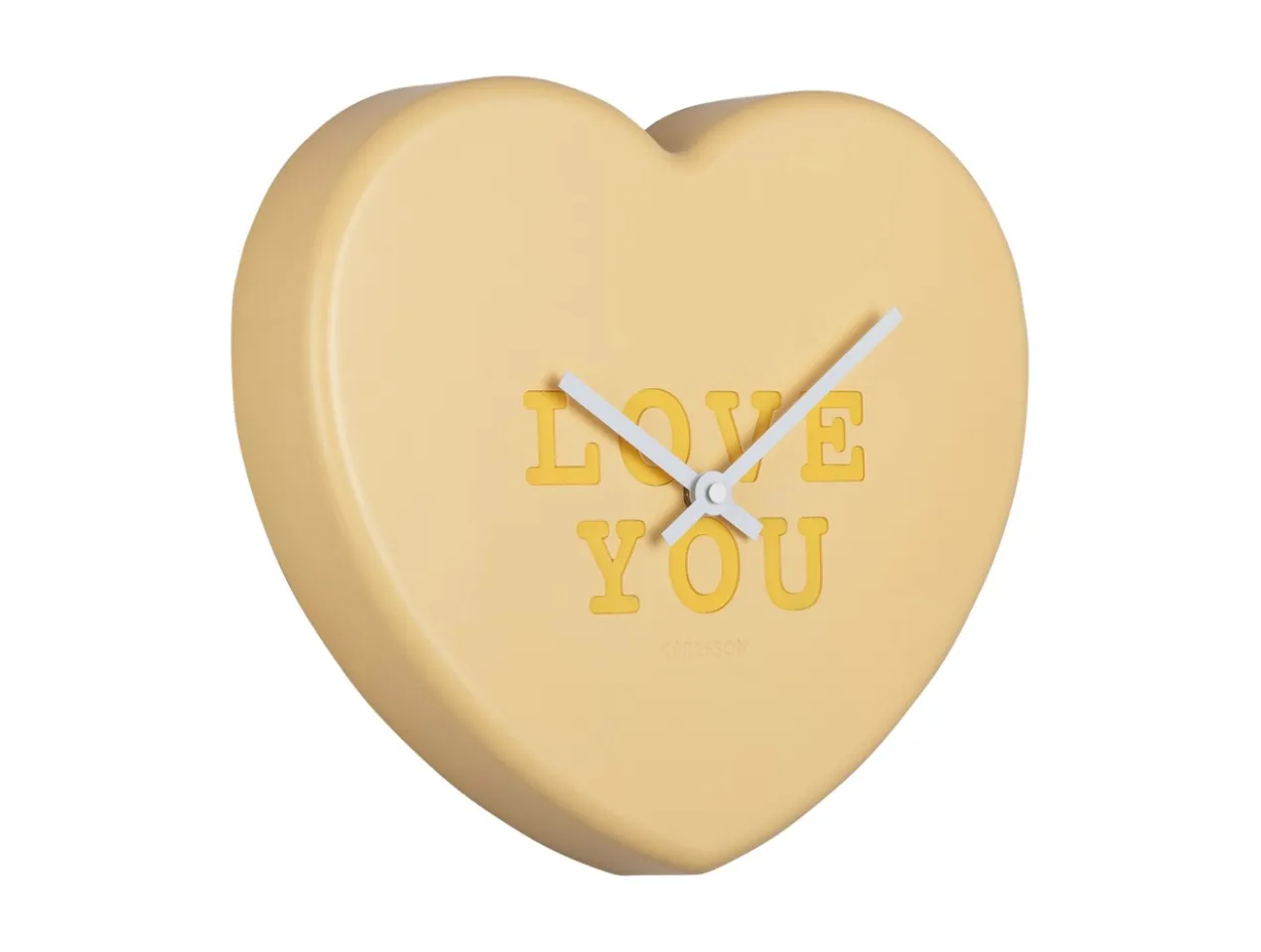Wall clock Heart Candy soft yellow